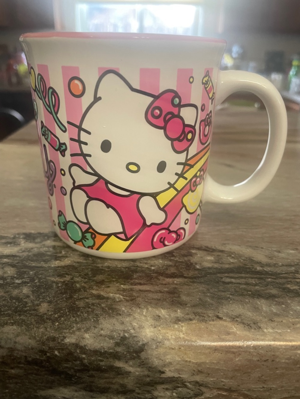 Hello Kitty Pink and White Character Ceramic Coffee Mug